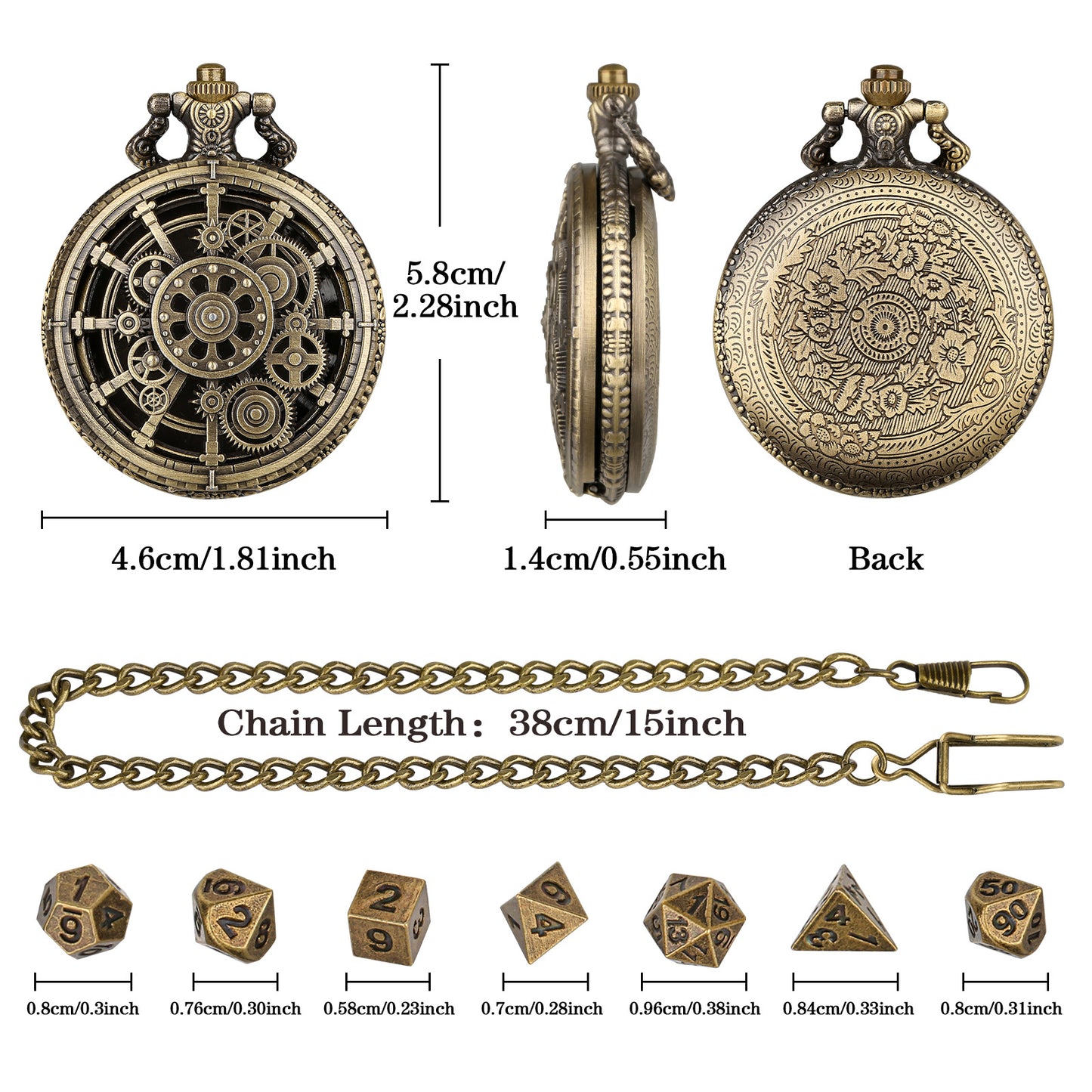 Steampunk Dice Holder Pocket Watch Case