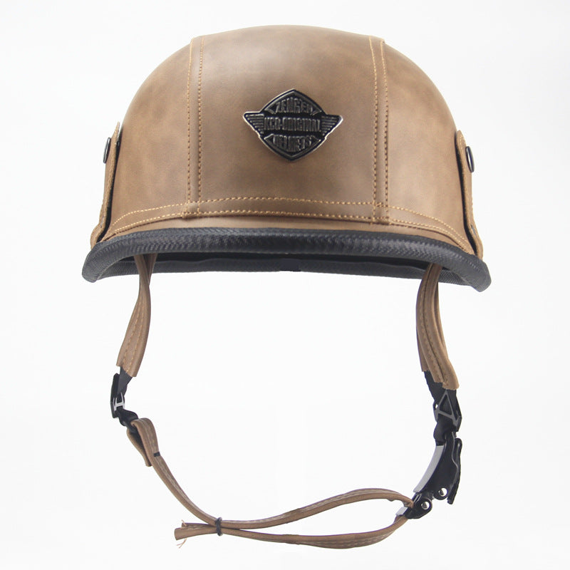 Vintage Leather Motorcycle Helmet