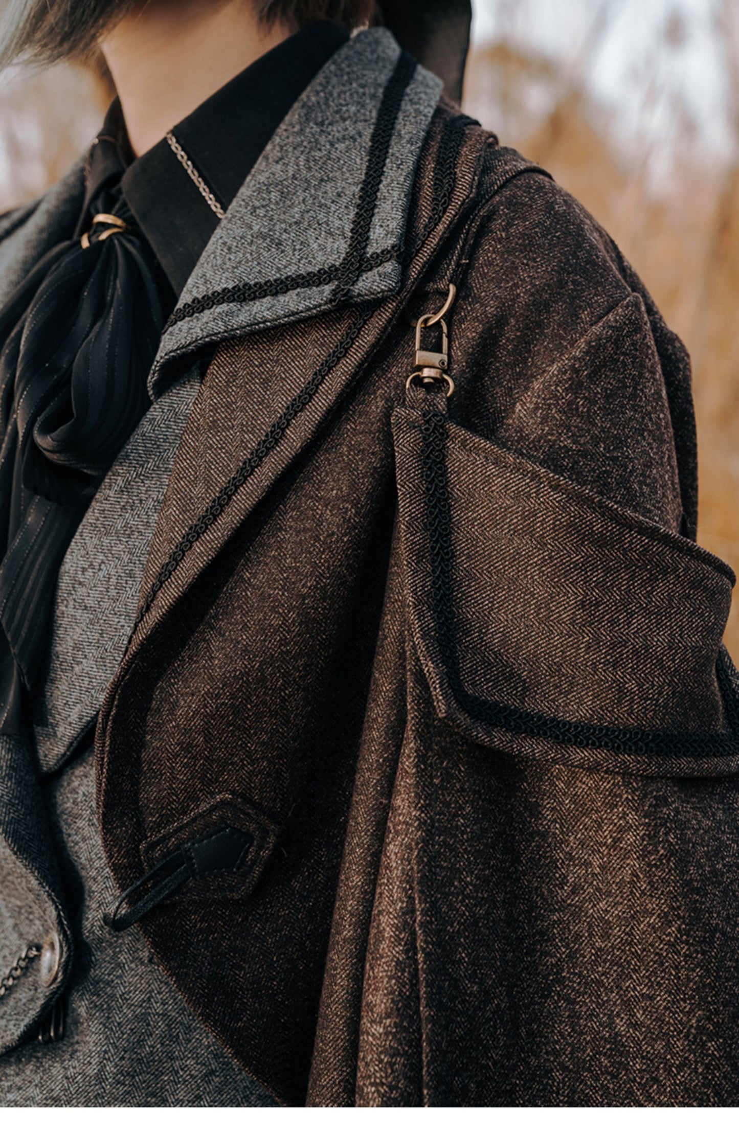 Vintage Wool Detachable Short Cloak Cape