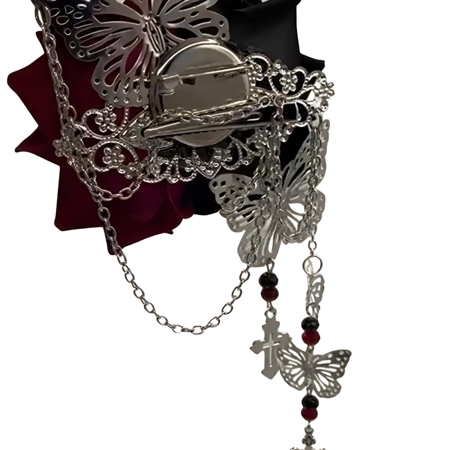 Gothic Lolita Rose & Butterfly Brooch
