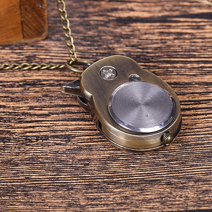 Owl Wings Pocket Watch Necklace