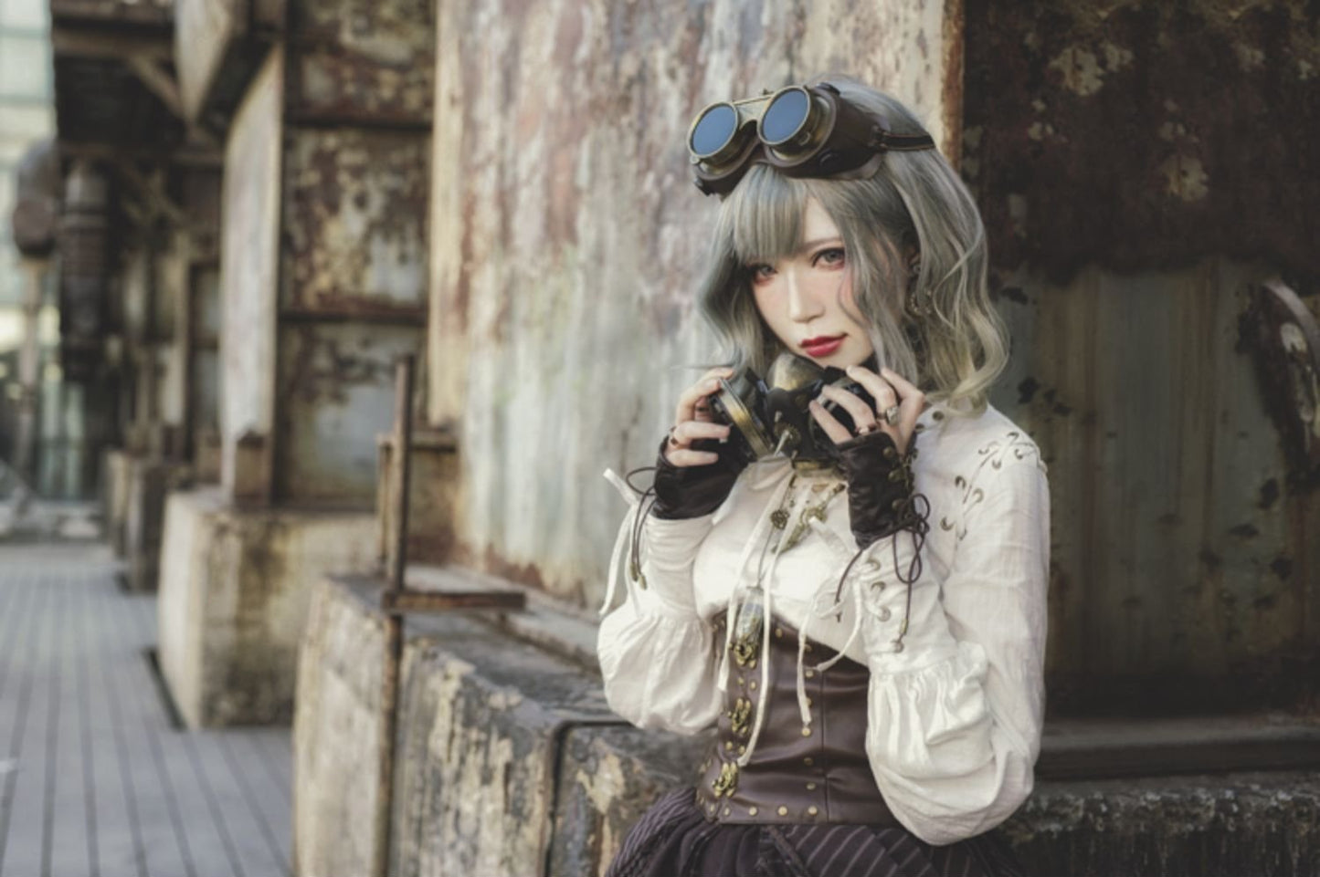 Steampunk Anti-Smog PM2.5 Gas Mask & Goggles Set