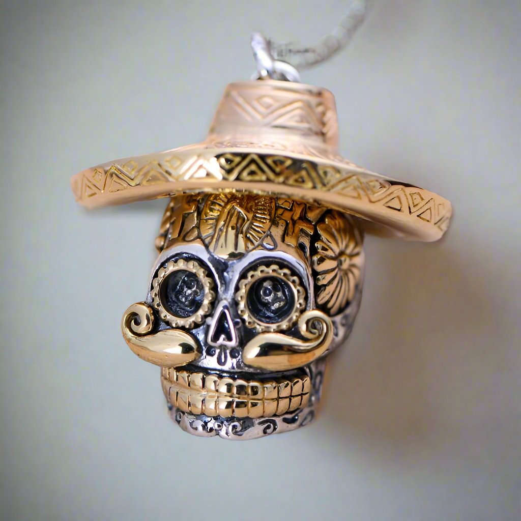 Steampunk Hatted Skull Pendant