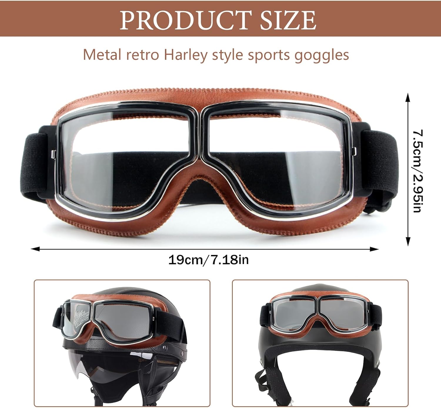 vintage motorbike goggles Brown Frame Vintage Motorcycle Goggles – Demon Festival