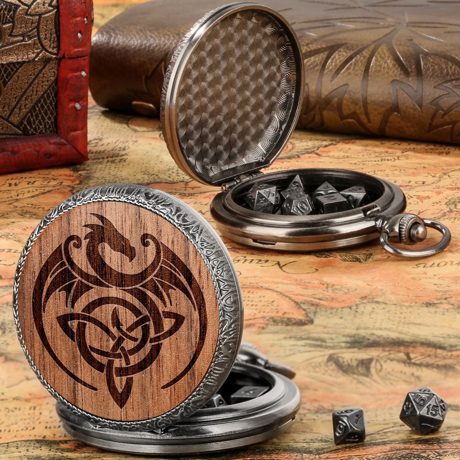 Antiek western half hunter skelet zakhorloge met automatisch uurwerk Antiek western half hunter skelet zakhorloge met automatisch uurwerk