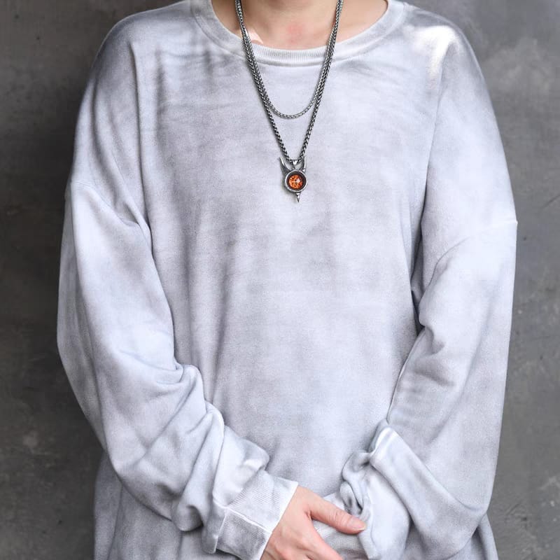 Fiery Demon Eye Horned Necklace